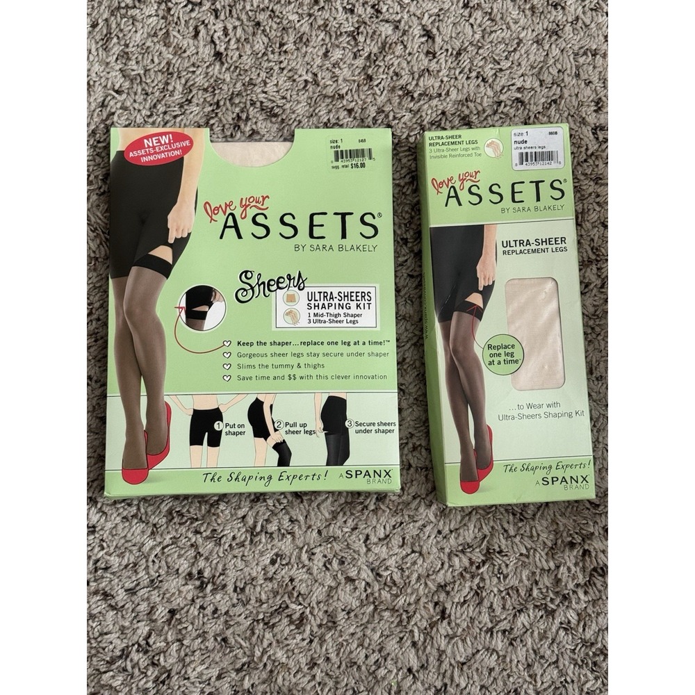 Spanx Stockings Love Your Assets‎ Ultra Sheer Shaping Kit Nude AND Replacement